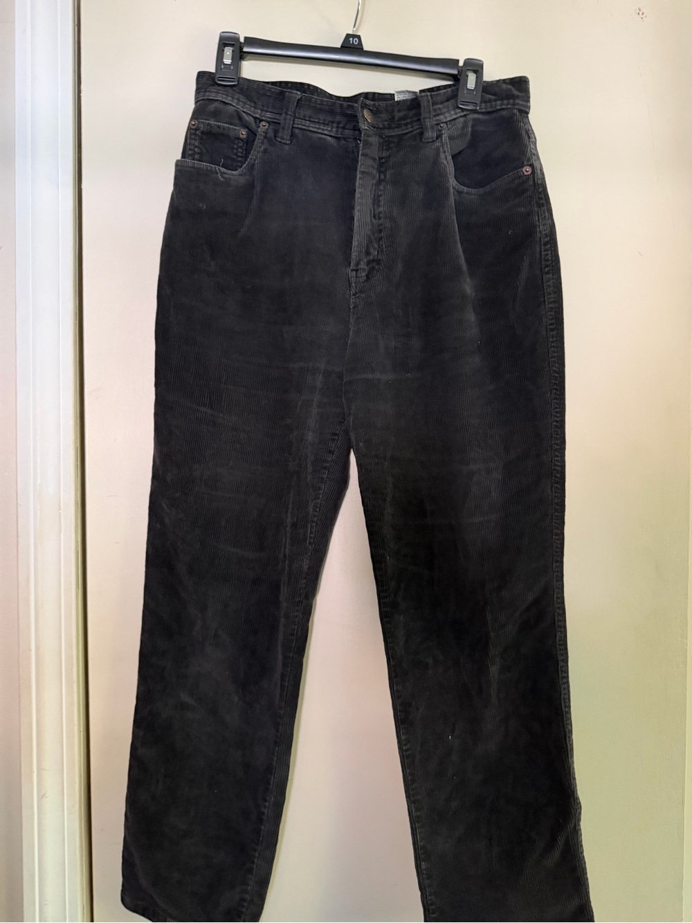 Bill Blass Vintage 1990s Black Corduroy Straight-Leg Pants